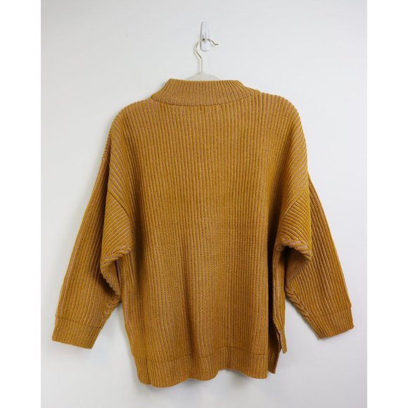NWT Topshop Mock Neck High Low Sweater Mustard S - Picture 8 of 8